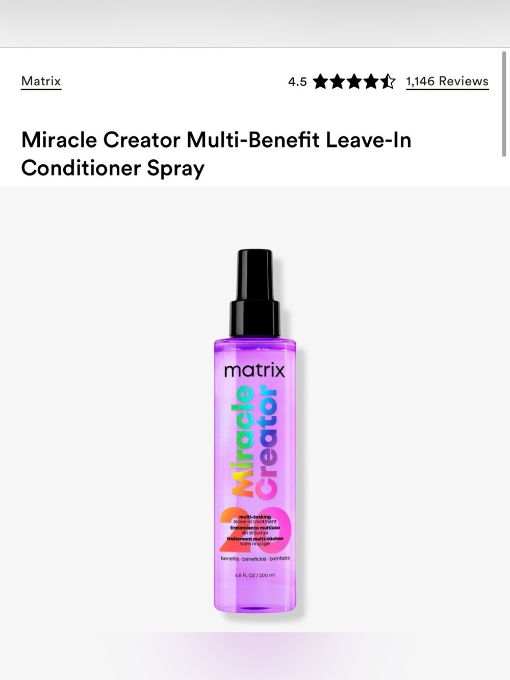Matrix Miracle Creator Leave-In Treatment - Pink